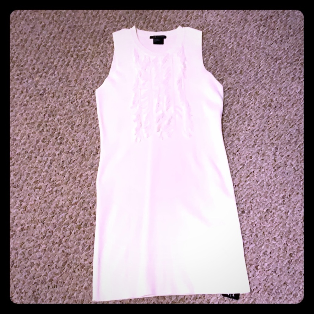 Armani Exchange Off-White Dress with Fringe, Small
